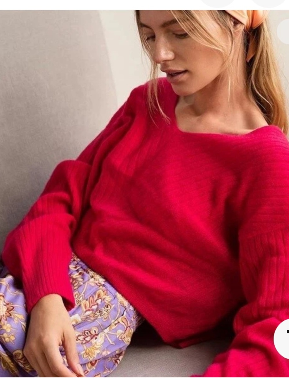 NWOT FREe People Elias Hot Pink Cashmere V Sweater